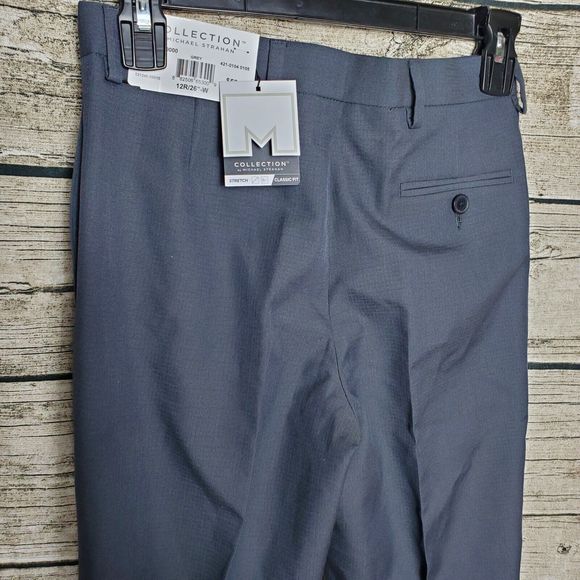 Collection by michael strahan Gray Stretch Pants Sz 12R/26"-W - Picture 5 of 9